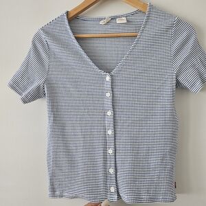 Levi's Navy and White Checkered Button-Down Shirt